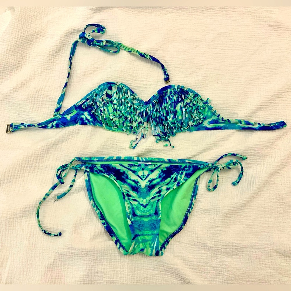 Tie Dye Fringe Bikini